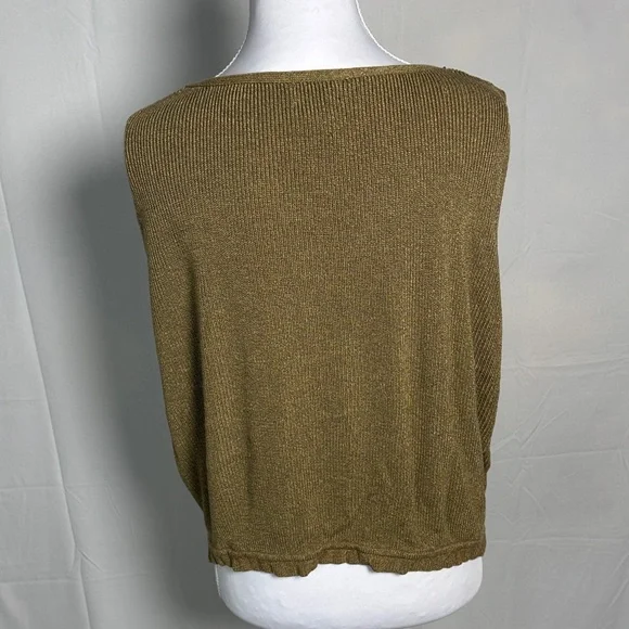 Sigrid Olsen Women’s Gold/Tan V-Neck Sweater Vest - Picture 3 of 3